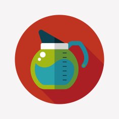 coffee kettle flat icon with long shadow eps10 N6