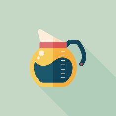coffee kettle flat icon with long shadow eps10 N7