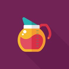 coffee kettle flat icon with long shadow eps10 N8