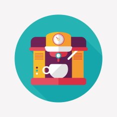 coffee machine flat icon with long shadow eps10 N11