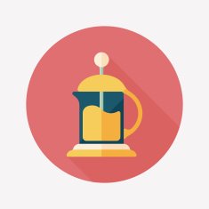 coffee kettle flat icon with long shadow eps10 N9