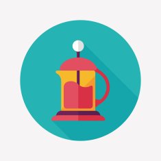 coffee kettle flat icon with long shadow eps10 N10