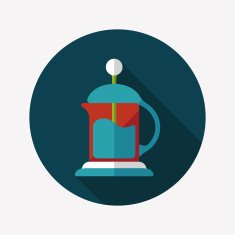 coffee kettle flat icon with long shadow eps10 N11