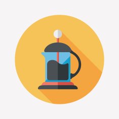 coffee kettle flat icon with long shadow eps10 N12