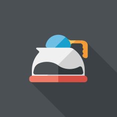 coffee pot flat icon with long shadow eps10 N8