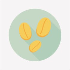 coffee bean flat icon with long shadow eps10 N43