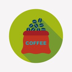 coffee bean flat icon with long shadow eps10 N50