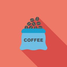 coffee bean flat icon with long shadow eps10 N55