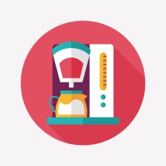 coffee machine flat icon with long shadow eps10 N17
