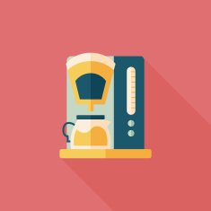 coffee machine flat icon with long shadow eps10 N20
