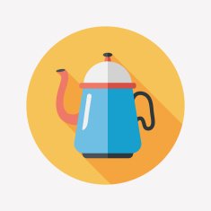 coffee kettle flat icon with long shadow eps10 N15