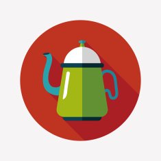 coffee kettle flat icon with long shadow eps10 N16