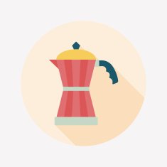 coffee kettle flat icon with long shadow eps10 N19