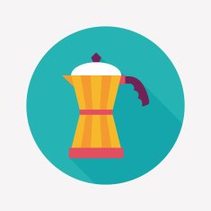 coffee kettle flat icon with long shadow eps10 N20