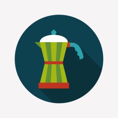 coffee kettle flat icon with long shadow eps10 N21