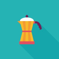 coffee kettle flat icon with long shadow eps10 N23