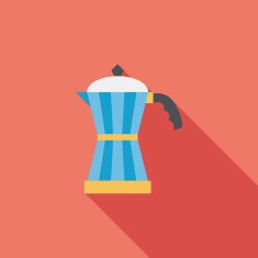 coffee kettle flat icon with long shadow eps10 N24