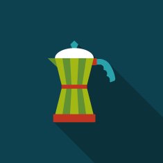 coffee kettle flat icon with long shadow eps10 N25