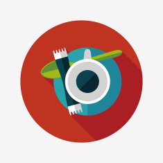 black coffee flat icon with long shadow eps10 N3
