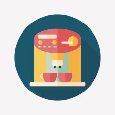 coffee machine flat icon with long shadow eps10 N24