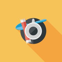 black coffee flat icon with long shadow eps10 N8
