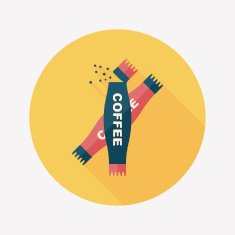 3 in 1 coffee flat icon with long shadow eps10