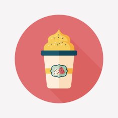 milk cream coffee flat icon with long shadow eps10