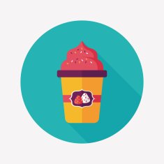 milk cream coffee flat icon with long shadow eps10 N2