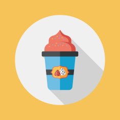 milk cream coffee flat icon with long shadow eps10 N3