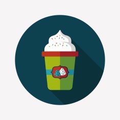 milk cream coffee flat icon with long shadow eps10 N4