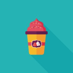 milk cream coffee flat icon with long shadow eps10 N5