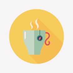 hot tea flat icon with long shadow eps10 N6