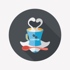 coffee latte art flat icon with long shadow eps10 N28