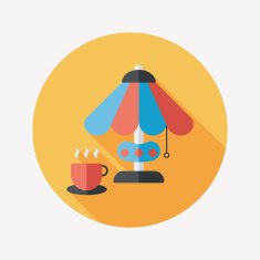 coffee time flat icon with long shadow eps10 N2