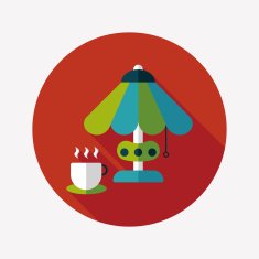 coffee time flat icon with long shadow eps10 N3