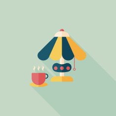 coffee time flat icon with long shadow eps10 N4