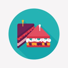 sandwich flat icon with long shadow eps10