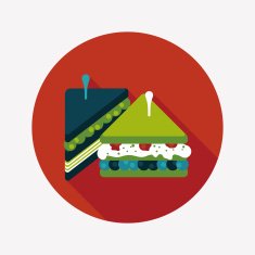 sandwich flat icon with long shadow eps10 N2