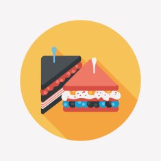 sandwich flat icon with long shadow eps10 N3