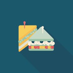sandwich flat icon with long shadow eps10 N4