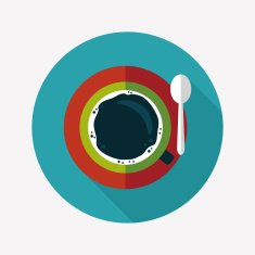 black coffee flat icon with long shadow eps10 N11