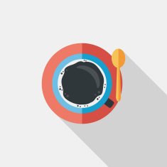 black coffee flat icon with long shadow eps10 N13