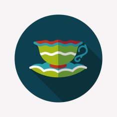 coffee cup flat icon with long shadow eps10 N3