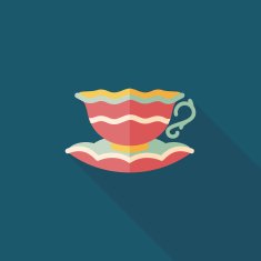 coffee cup flat icon with long shadow eps10 N4