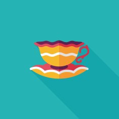 coffee cup flat icon with long shadow eps10 N5