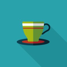 coffee cup flat icon with long shadow eps10 N7