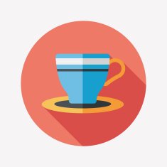 coffee cup flat icon with long shadow eps10 N8