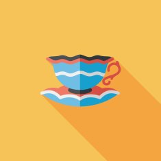 coffee cup flat icon with long shadow eps10 N10