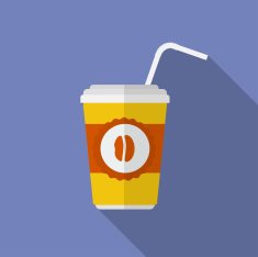 Icon of coffee glass Flat style
