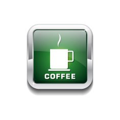 Coffee Sign Green Vector Icon Button N5